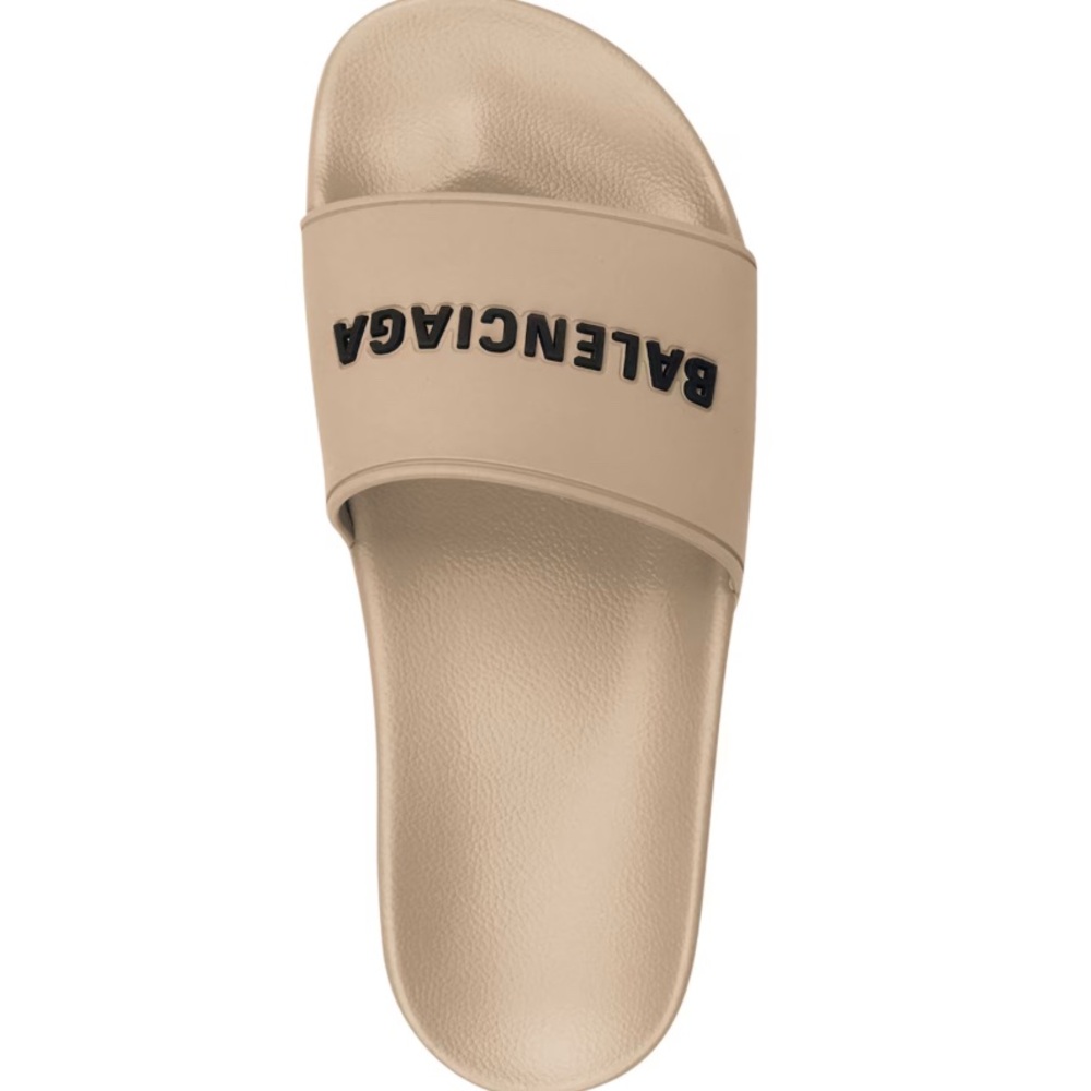 Balenciaga Beige Slide Sandals